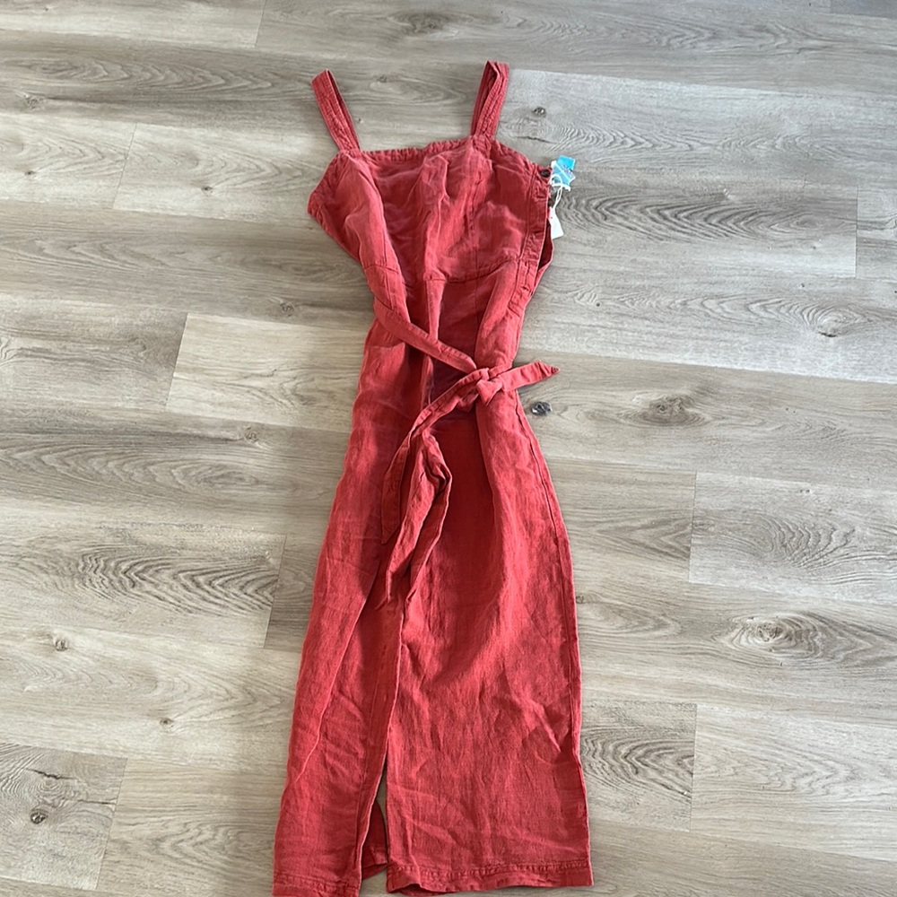 C&C California burnt orange romper with belt